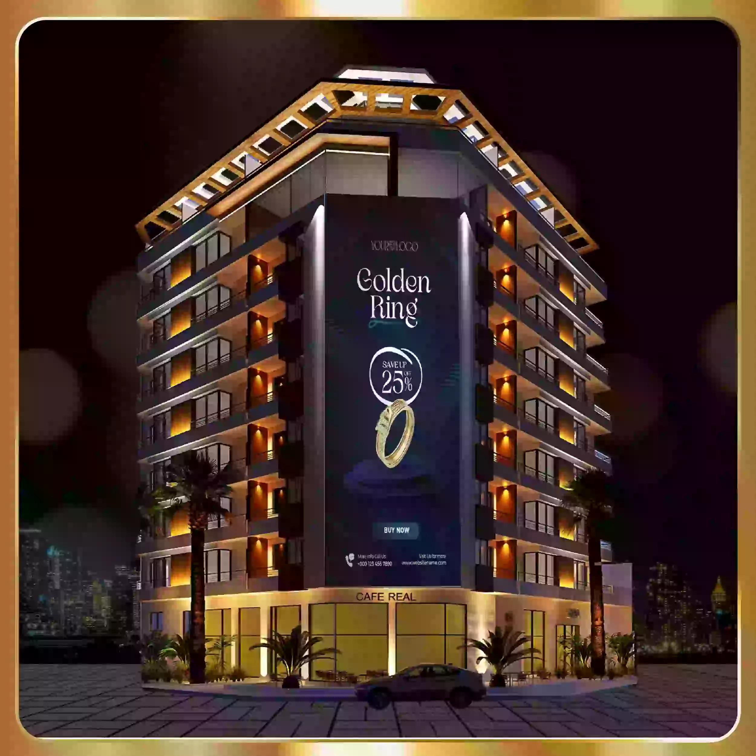 The building where the hotel is located.